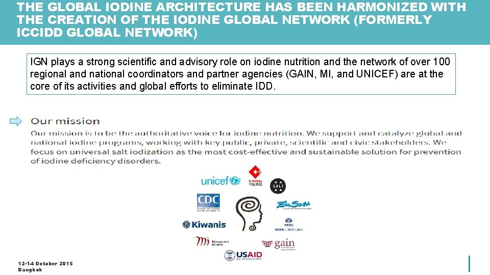 THE GLOBAL IODINE ARCHITECTURE HAS BEEN HARMONIZED WITH THE CREATION OF THE IODINE GLOBAL THE GLOBAL IODINE ARCHITECTURE HAS BEEN HARMONIZED WITH THE CREATION OF THE IODINE GLOBAL