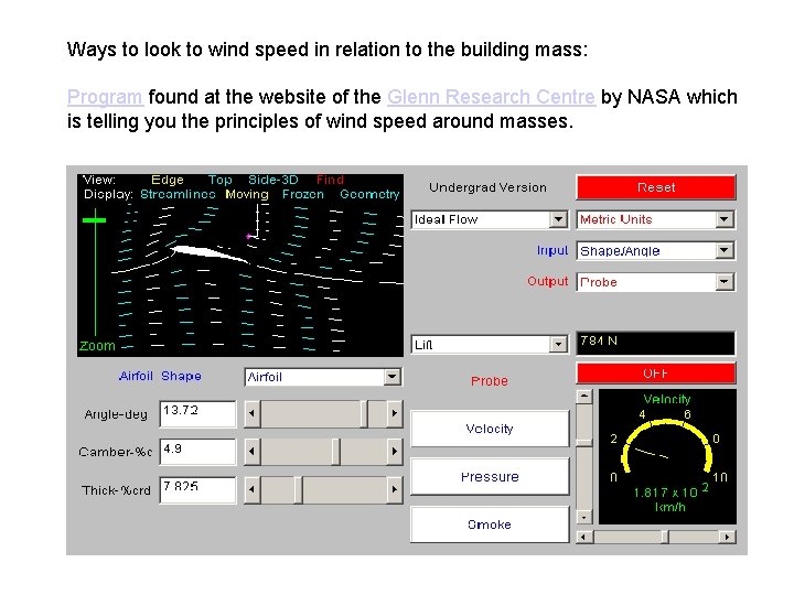 Ways to look to wind speed in relation to the building mass: Program found