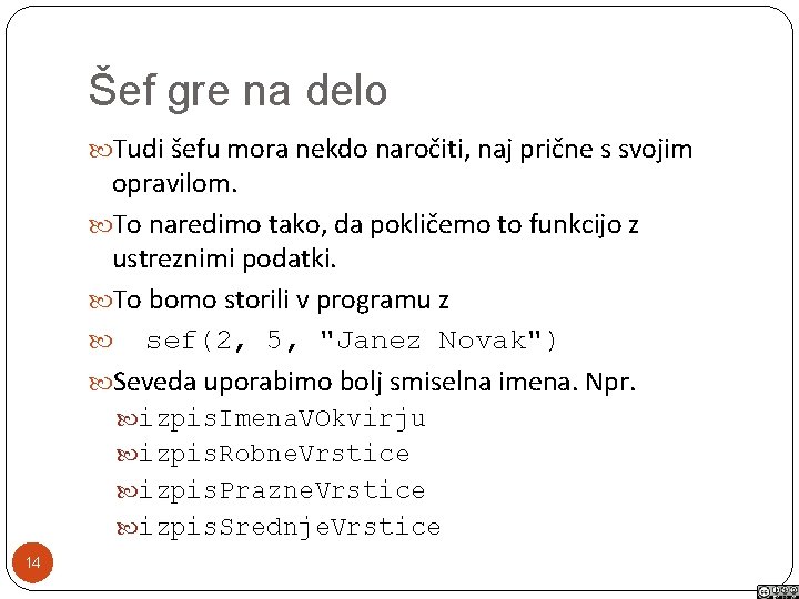 Šef gre na delo Tudi šefu mora nekdo naročiti, naj prične s svojim opravilom.