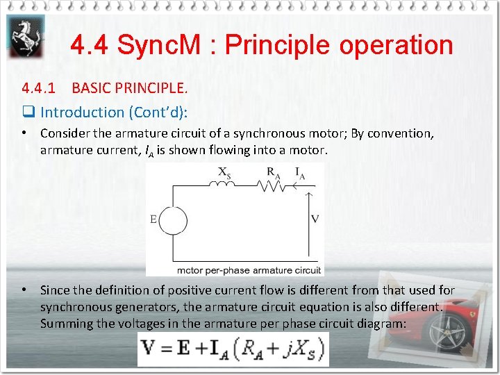 4. 4 Sync. M : Principle operation 4. 4. 1 BASIC PRINCIPLE. q Introduction