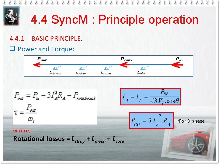4. 4 Sync. M : Principle operation 4. 4. 1 BASIC PRINCIPLE. q Power