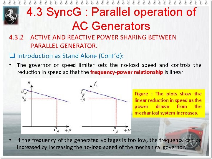 4. 3 Sync. G : Parallel operation of AC Generators 4. 3. 2 ACTIVE