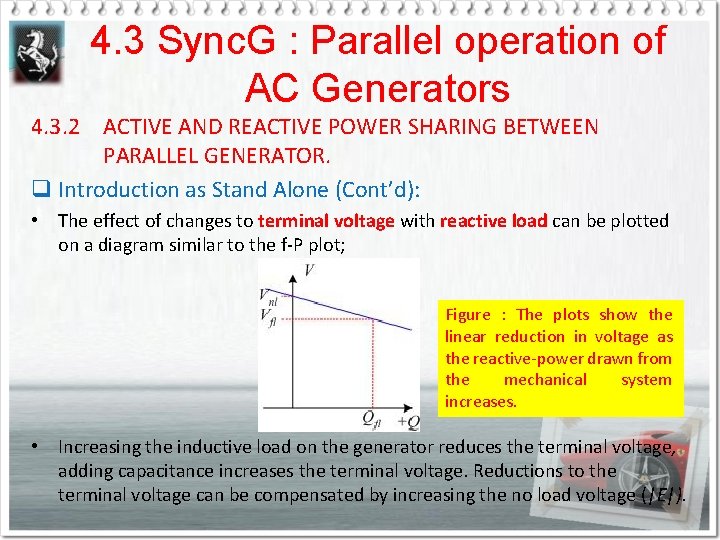4. 3 Sync. G : Parallel operation of AC Generators 4. 3. 2 ACTIVE