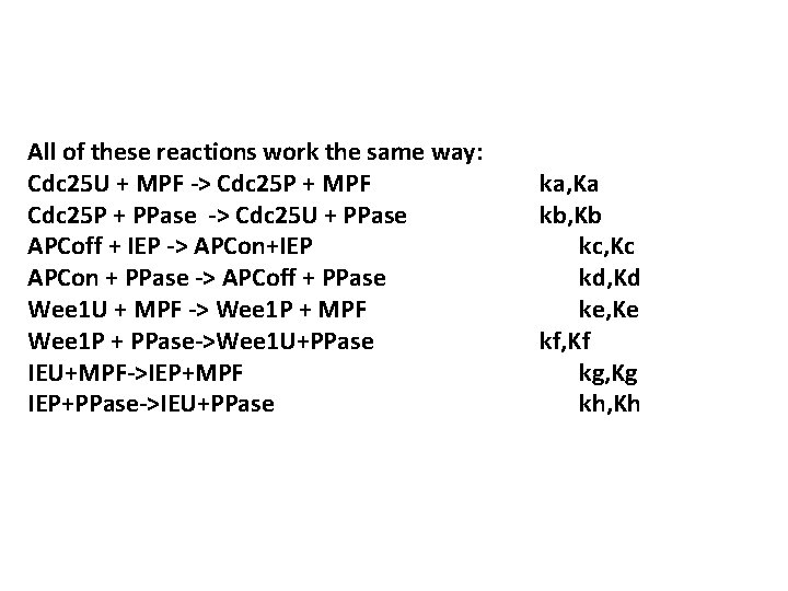 All of these reactions work the same way: Cdc 25 U + MPF ->