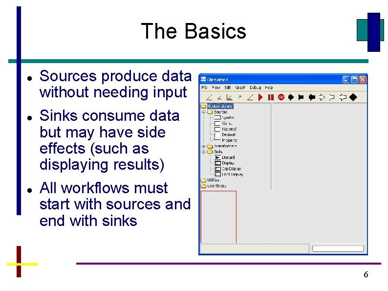 The Basics Sources produce data without needing input Sinks consume data but may have The Basics Sources produce data without needing input Sinks consume data but may have