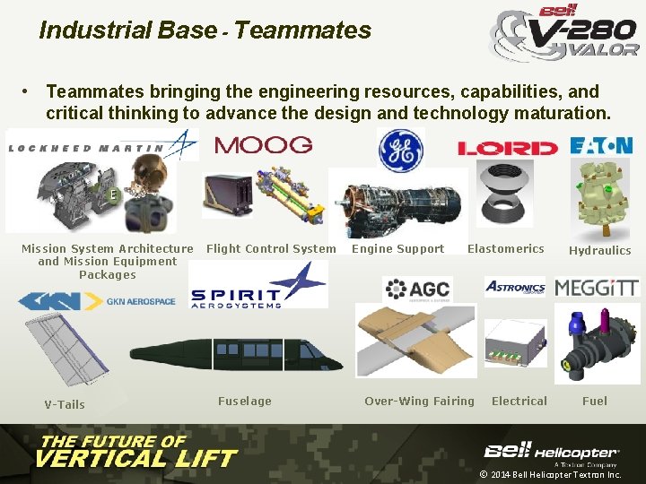 Industrial Base - Teammates • Teammates bringing the engineering resources, capabilities, and critical thinking