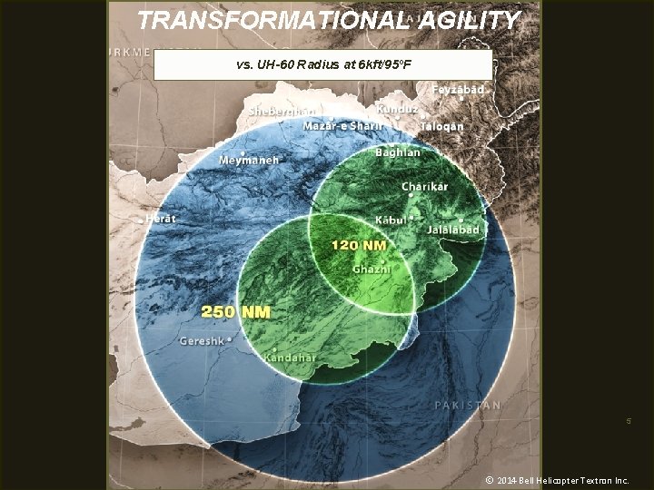 TRANSFORMATIONAL AGILITY vs. UH-60 Radius at 6 kft/95ºF 5 Ó 2014 Bell Helicopter Textron