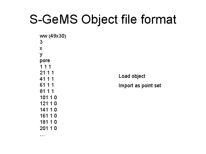 S-Ge. MS Object file format ww (49 x 30) 3 x y pore 111