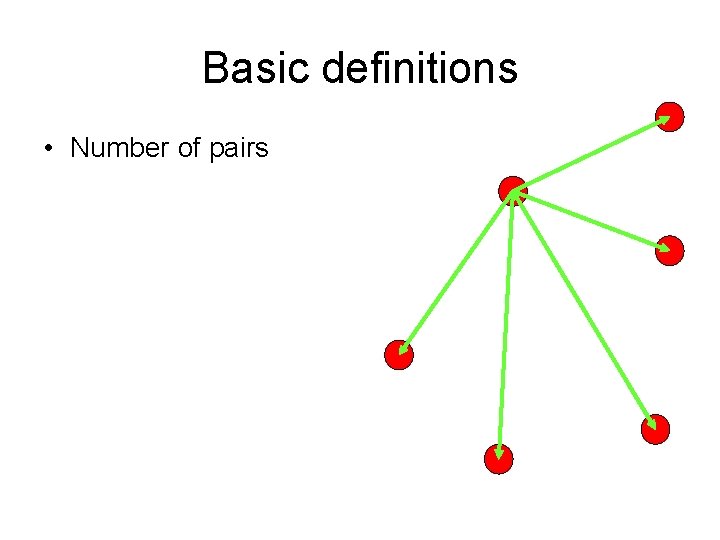 Basic definitions • Number of pairs 