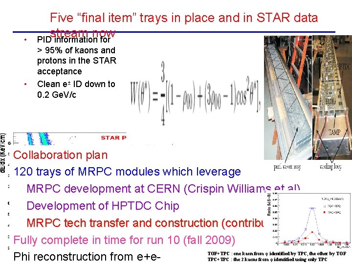  • • Five “final item” trays in place and in STAR data stream
