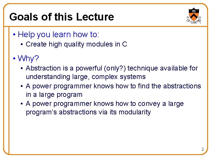 Goals of this Lecture • Help you learn how to: • Create high quality Goals of this Lecture • Help you learn how to: • Create high quality