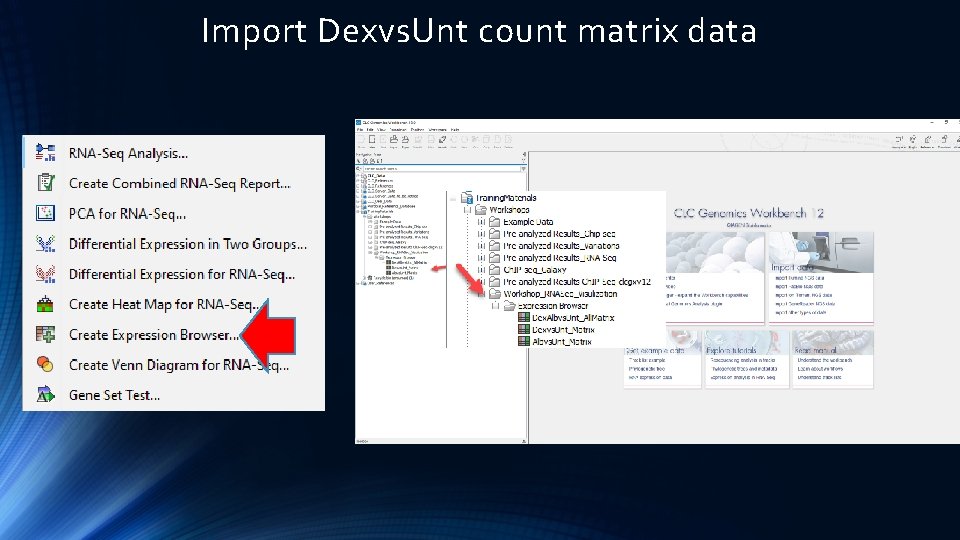 Import Dexvs. Unt count matrix data 