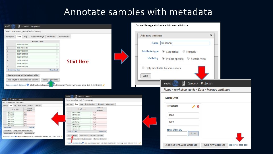 Annotate samples with metadata Start Here 