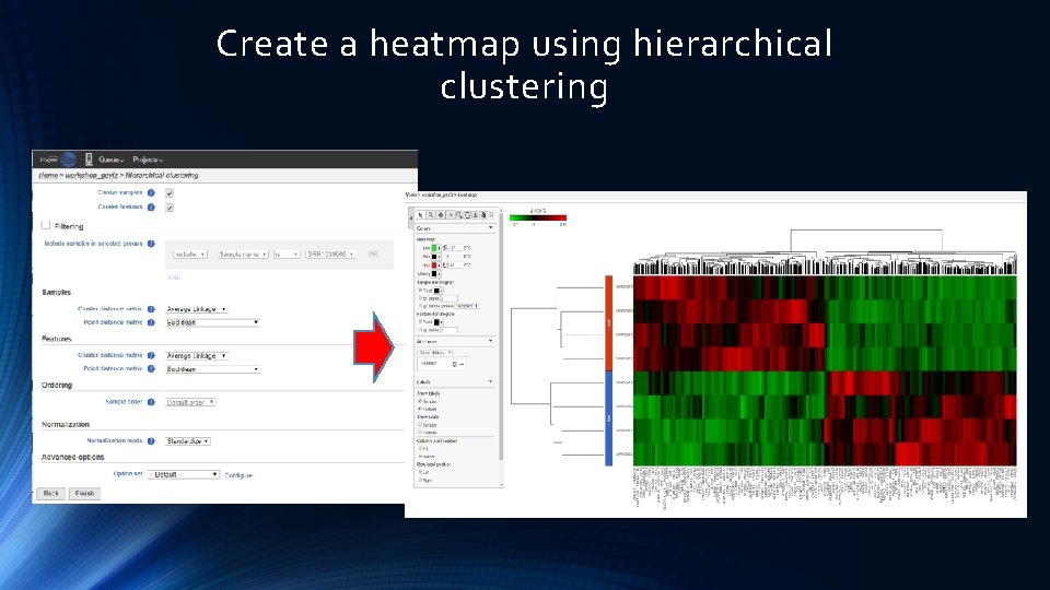 Create a heatmap using hierarchical clustering 