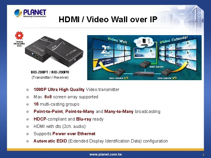 HDMI / Video Wall over IP IHD-200 PT / IHD-200 PR (Transmitter / Receiver)