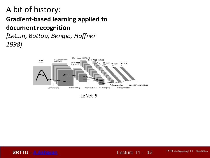 A bit of history: Gradient-based learning applied to document recognition [Le. Cun, Bottou, Bengio,