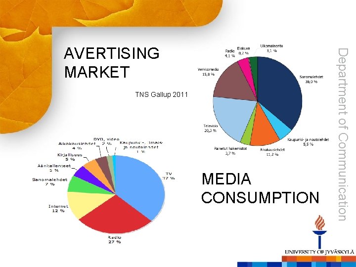 TNS Gallup 2011 MEDIA CONSUMPTION Department of Communication AVERTISING MARKET 