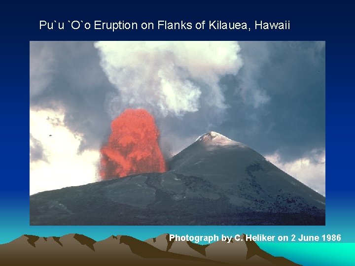 Pu`u `O`o Eruption on Flanks of Kilauea, Hawaii Photograph by C. Heliker on 2