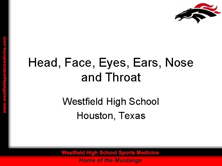 Head, Face, Eyes, Ears, Nose and Throat Westfield High School Houston, Texas 