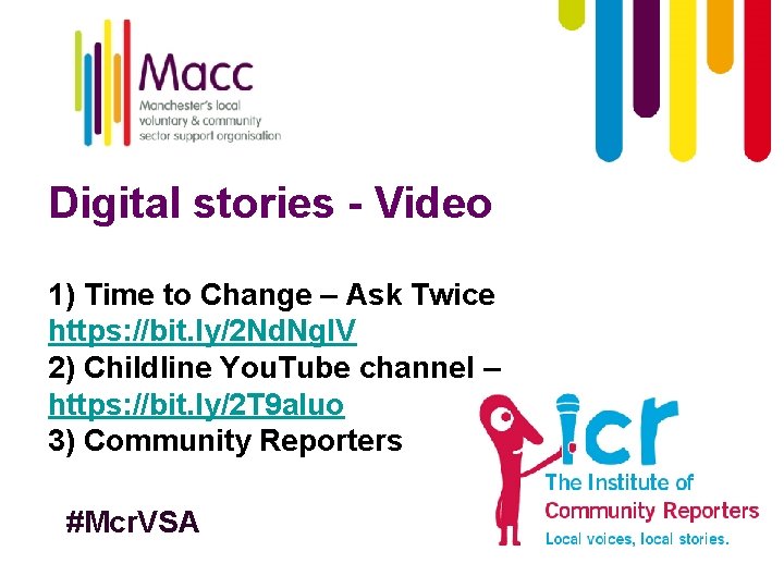 Digital stories - Video 1) Time to Change – Ask Twice https: //bit. ly/2