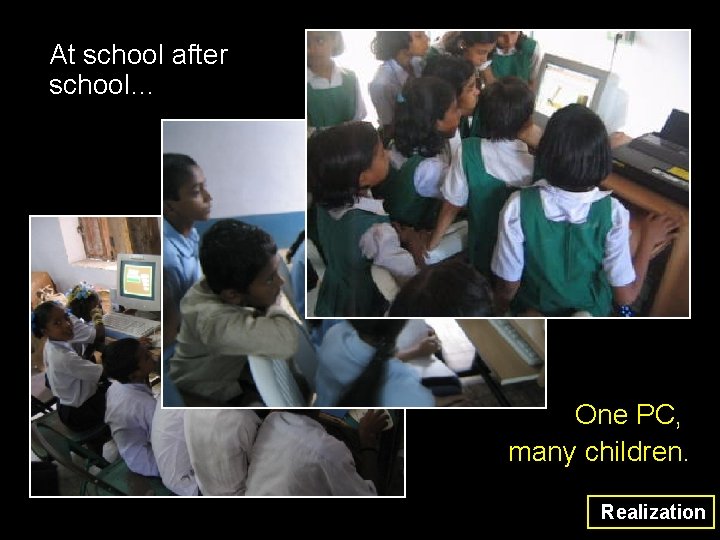 At school after school… One PC, many children. Realization 
