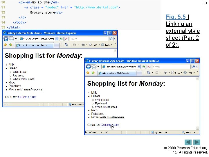 33 Fig. 5. 5 | Linking an external style sheet (Part 2 of 2).