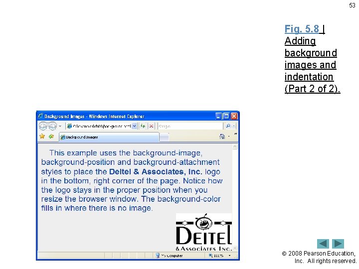 53 Fig. 5. 8 | Adding background images and indentation (Part 2 of 2).