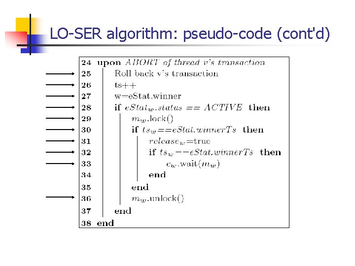 LO-SER algorithm: pseudo-code (cont'd) 