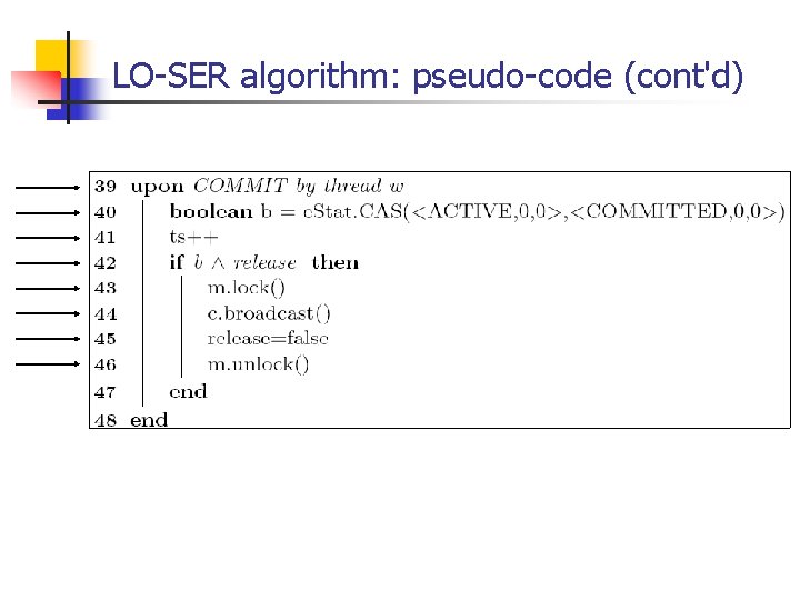 LO-SER algorithm: pseudo-code (cont'd) 