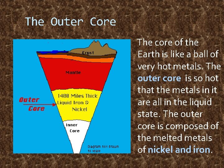 The Outer Core The core of the Earth is like a ball of very
