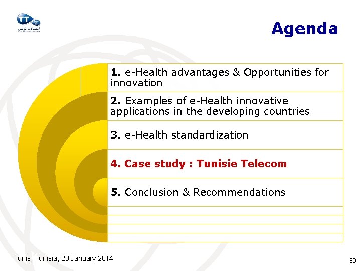 Agenda 1. e-Health advantages & Opportunities for innovation 2. Examples of e-Health innovative applications