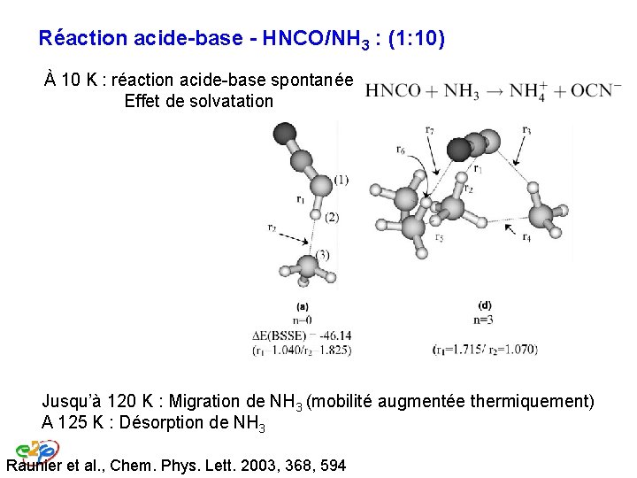 Réaction acide-base - HNCO/NH 3 : (1: 10) À 10 K : réaction acide-base Réaction acide-base - HNCO/NH 3 : (1: 10) À 10 K : réaction acide-base