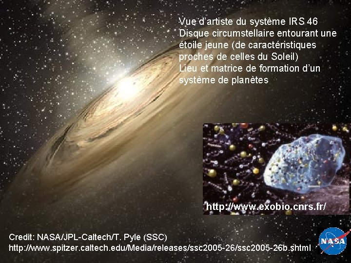 Vue d’artiste du système IRS 46 Disque circumstellaire entourant une étoile jeune (de caractéristiques Vue d’artiste du système IRS 46 Disque circumstellaire entourant une étoile jeune (de caractéristiques