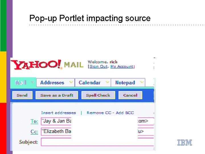 Pop-up Portlet impacting source 