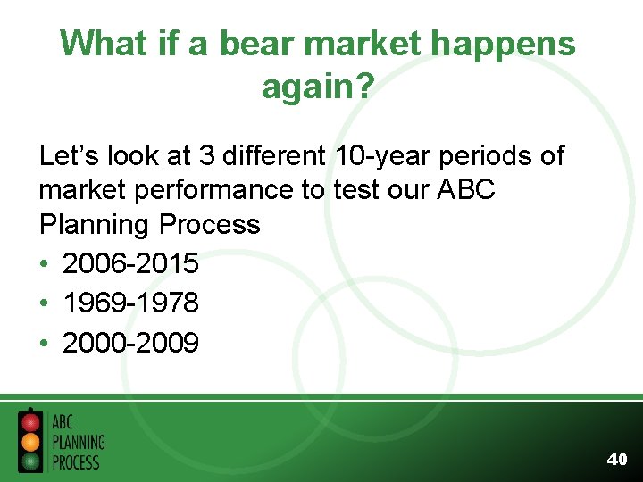 What if a bear market happens again? Let’s look at 3 different 10 -year