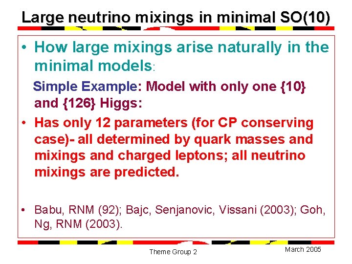 Large neutrino mixings in minimal SO(10) • How large mixings arise naturally in the
