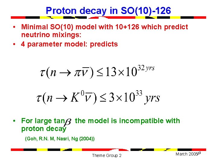 Proton decay in SO(10)-126 • Minimal SO(10) model with 10+126 which predict neutrino mixings: