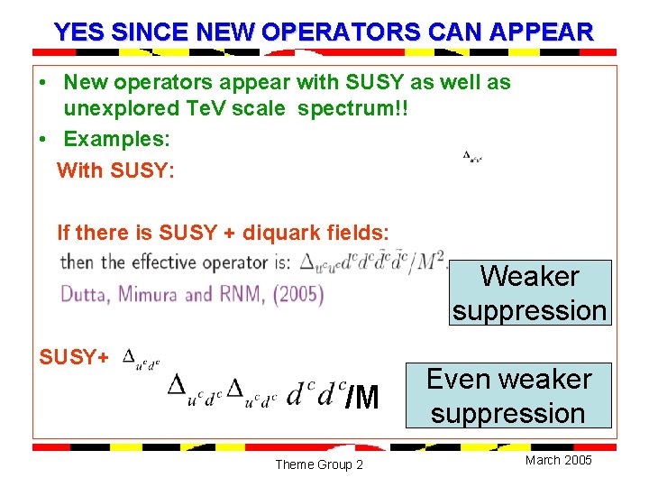 YES SINCE NEW OPERATORS CAN APPEAR • New operators appear with SUSY as well