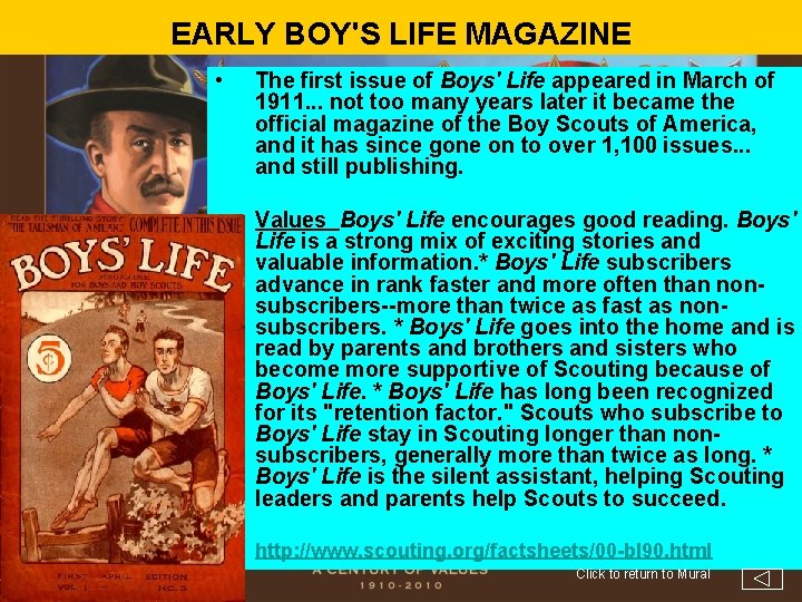 EARLY BOY'S LIFE MAGAZINE • The first issue of Boys' Life appeared in March