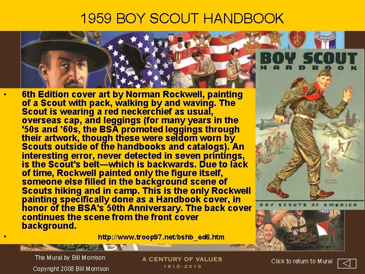 1959 BOY SCOUT HANDBOOK • • 6 th Edition cover art by Norman Rockwell,
