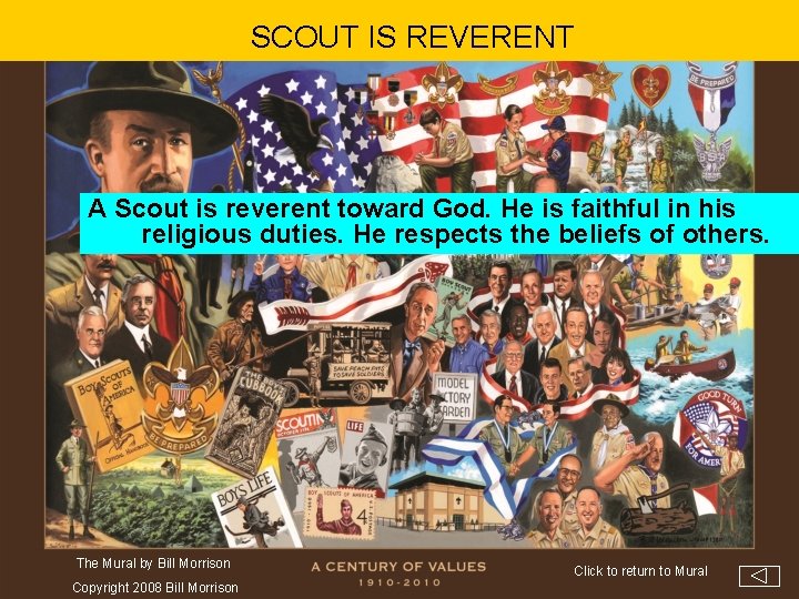 SCOUT IS REVERENT A Scout is reverent toward God. He is faithful in his