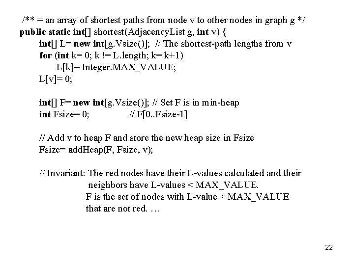 /** = an array of shortest paths from node v to other nodes in