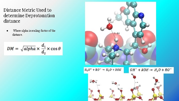 Distance Metric Used to determine Deprotonation distance ● Where alpha is scaling factor of Distance Metric Used to determine Deprotonation distance ● Where alpha is scaling factor of