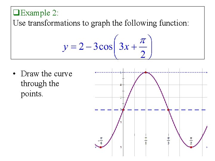 q. Example 2: Use transformations to graph the following function: • Draw the curve