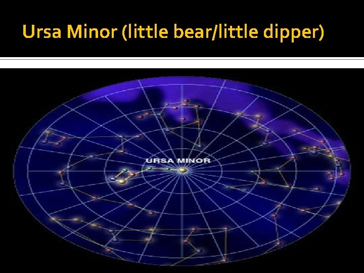 Ursa Minor (little bear/little dipper) 