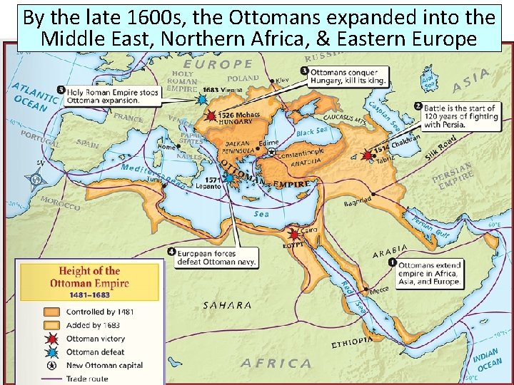 By the late The 1600 s, Ottoman the Ottomans expanded into the Empire Middle