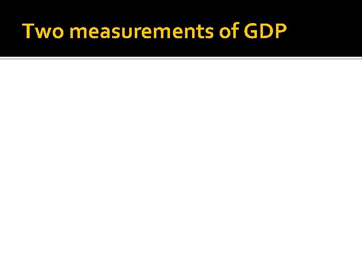 Two measurements of GDP 
