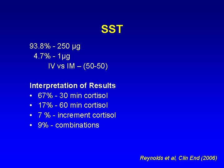 SST 93. 8% - 250 µg 4. 7% - 1µg IV vs IM –