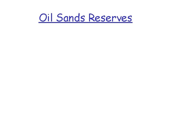 Oil Sands Reserves 