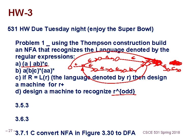 HW-3 531 HW Due Tuesday night (enjoy the Super Bowl) Problem 1 _ using